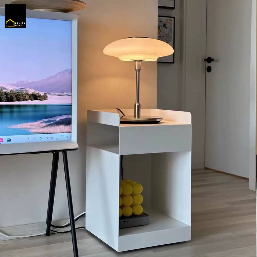 โต๊ะข้าง RENITA HOME รุ่น BRODY พร้อมล้อเลื่อน สีครีม_3